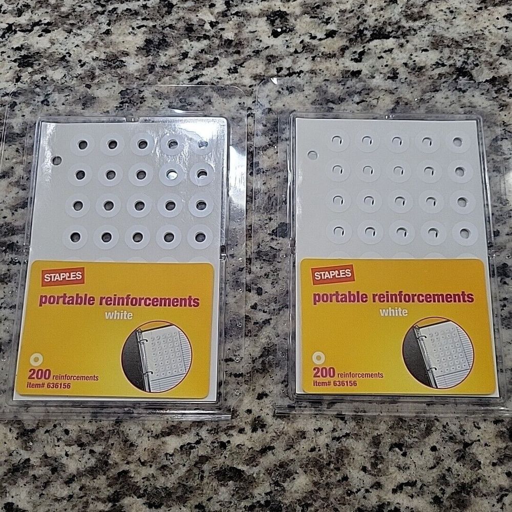 Lot Of‎ 2 Staples Portable White Reinforcements #636156